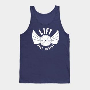 Lift Rest Repeat Winged Weight Plate Tank Top